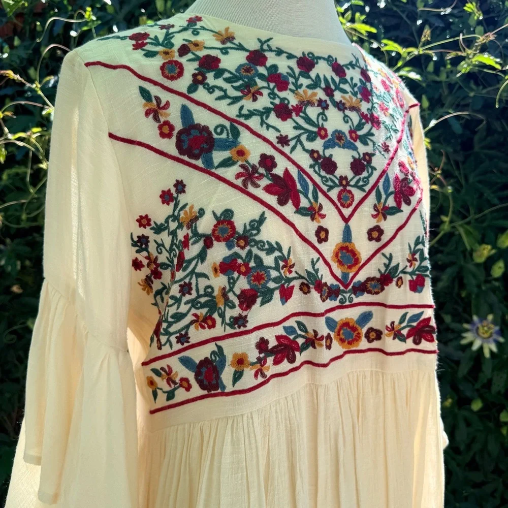 Umgee Cream Embroidered Boho Tunic - Picture 7 of 11